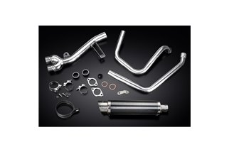 HONDA NT650V DEAUVILLE 98-05 ROUND 350MM CARBON SILENCER FULL EXHAUST SYSTEM