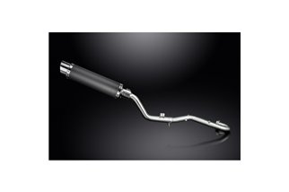 SUZUKI DR350 1990-1999 COMPLETE EXHAUST 350MM ROUND CARBON SILENCER CAN