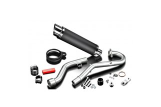 SUZUKI DR350 1990-1999 COMPLETE EXHAUST 350MM ROUND CARBON SILENCER CAN