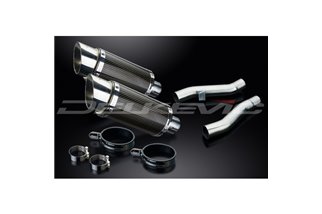 KAWASAKI ZZR400 ZZR600 1990-2009 KIT SCARICO SILENZIATORE TONDO IN CARBONIO DA 200 MM