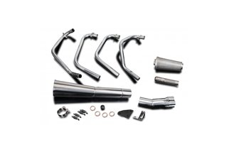 HONDA CB550K 1974-76 SCARICO COMPLETO 4-1 IN ACCIAIO INOX SILENZIATORE MEGAFONO CLASSICO