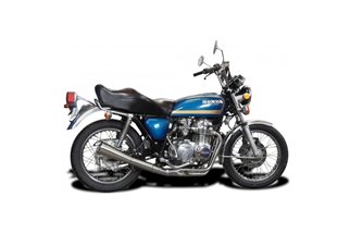 HONDA CB550F 1975-77 SCARICO COMPLETO 4-1 IN ACCIAIO INOX SILENZIATORE MEGAFONO CLASSICO