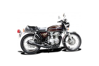 HONDA CB550K 1977-78 SCARICO COMPLETO 4-1 IN CERAMICA NERO SILENZIATORE MEGAFONO CLASSICO