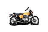 HONDA CB750K SOHC 1969-1976 SCARICO COMPLETO 4-1 IN ACCIAIO INOX MEGAFONO CLASSICO