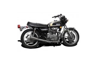 YAMAHA XS650 B 74-79 SCARICO COMPLETO 2-1 IN ACCIAIO INOX SILENZIATORE MEGAFONO CLASSICO