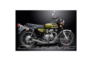 HONDA CB350F 1972-74 SCARICO COMPLETO 4-1 IN ACCIAIO INOX SILENZIATORE DRITTO CLASSICO