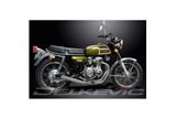 HONDA CB350F 1972-74 SCARICO COMPLETO 4-1 IN ACCIAIO INOX SILENZIATORE DRITTO CLASSICO