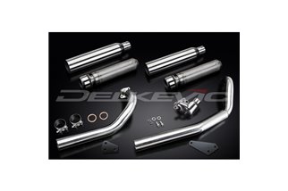 YAMAHA XVS650 DRAGSTAR 97-03 SCARICO COMPLETO 2-2 SILENZIATORE PERSONALIZZATO DA 410 MM BULL NOSE