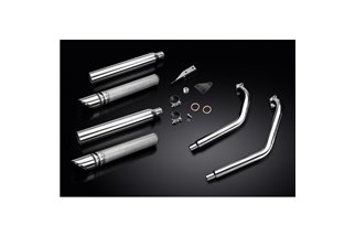 KAWASAKI VN900 06-16 FULL 2-2 EXHAUST SYSTEM 550MM CUSTOM SILENCER SLASH CUT