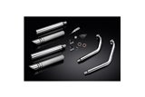 KAWASAKI VN900 06-16 FULL 2-2 EXHAUST SYSTEM 550MM CUSTOM SILENCER SLASH CUT