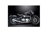 TRIUMPH BONNEVILLE BOBBER 2017-2022 FULL EXHAUST 550MM CUSTOM SILENCER SLASH CUT