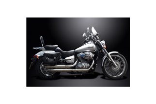 HONDA VT750 SHADOW SPIRIT 08-18 SCARICO COMPLETO 2-2 SILENZIATORE PERSONALIZZATO 550MM TAGLIO SLASH