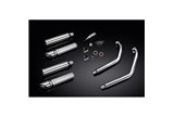 KAWASAKI VN900 08-16 FULL 2-2 EXHAUST SYSTEM 410MM CUSTOM SILENCER SLASH CUT