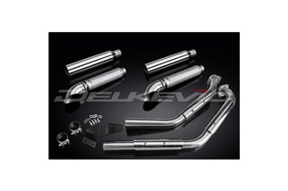 SUZUKI VL800 INTRUDER 01-16 SCARICO COMPLETO 2-2 410MM SILENZIATORI TURN OUT INOX