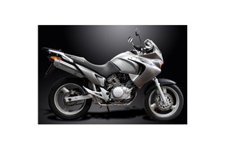 SISTEMA DI SCARICO COMPLETO HONDA XL125V VARADERO SILENZIATORE BSAU TONDO IN ACCIAIO INOX DA 350 MM