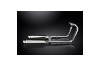 KAWASAKI W650 W800 2019-2024 SISTEMA DI SCARICO COMPLETO SILENZIATORI TONDO INOX DA 350 MM