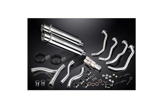 KAWASAKI Z1000SX Z1000 2010 SISTEMA DI SCARICO COMPLETO 350MM SILENZIATORE TONDO INOX