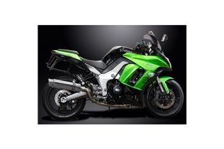 KAWASAKI Z1000SX Z1000 2010 SISTEMA DI SCARICO COMPLETO 350MM SILENZIATORE TONDO INOX