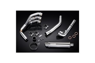 TRIUMPH TIGER 800 2010-19 SISTEMA DI SCARICO SILENZIATORE TONDO IN ACCIAIO INOX DA 350 MM