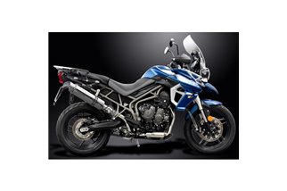 TRIUMPH TIGER 800 2010-19 SISTEMA DI SCARICO SILENZIATORE TONDO IN ACCIAIO INOX DA 350 MM