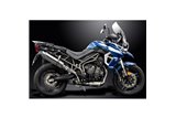 TRIUMPH TIGER 800 2010-19 SISTEMA DI SCARICO SILENZIATORE TONDO IN ACCIAIO INOX DA 350 MM