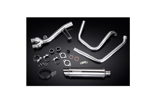 HONDA NT650V DEAUVILLE 98-05 ROUND 350MM STAINLESS SILENCER FULL EXHAUST SYSTEM