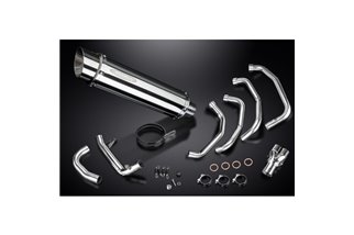 KAWASAKI ZZR1100 1990-01 SISTEMA DI SCARICO 4-1 SILENZIATORI BSAU TONDO INOX DA 350 MM