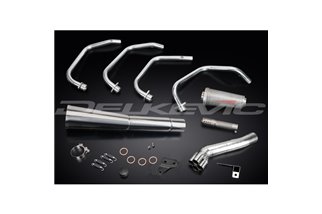 SUZUKI GSX750E 1980-1983 SCARICO COMPLETO 4-1 IN ACCIAIO INOX SILENZIATORE MEGAFONO CLASSICO