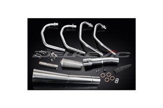 HONDA CB400F 1975-77 SCARICO COMPLETO 4-1 IN ACCIAIO INOX SILENZIATORE MEGAFONO CLASSICO