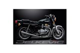 SUZUKI GS750 1977-79 SCARICO COMPLETO 4-1 IN ACCIAIO INOX SILENZIATORE MEGAFONO CLASSICO