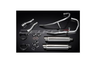 SISTEMA DI SCARICO COMPLETO 2-2 KAWASAKI GPZ500S SILENZIATORI BSAU TONDO INOX DA 350 MM