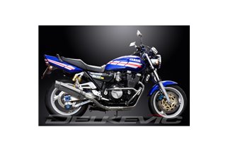 SISTEMA DI SCARICO COMPLETO YAMAHA XJR1200 4-2 SILENZIATORI BSAU TONDO IN ACCIAIO INOX DA 350 MM