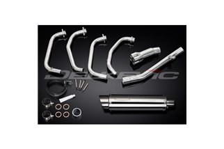 SUZUKI GSX750F SPORTS 98-06 SISTEMA DI SCARICO COMPLETO SILENZIATORE TONDO IN ACCIAIO INOX DA 350 MM