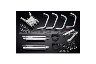 YAMAHA FJ1200 3XW 1991-96 SISTEMA DI SCARICO COMPLETO SILENZIATORI TONDO IN ACCIAIO INOX DA 350 MM