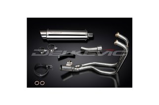 KAWASAKI ER5 1996-07 FULL EXHAUST SYSTEM 350MM STAINLESS ROUND SILENCER