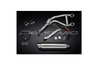 SISTEMA DI SCARICO COMPLETO 2-1 KAWASAKI GPZ500S SILENZIATORE BSAU TONDO INOX DA 350 MM