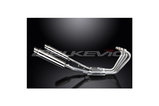 XJR1300 2004-2006 / SL10 SILENZIATORE TONDO 350MM (14 POLLICI) SISTEMA COMPLETO 4-2 ACCIAIO INOX 304