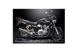 XJR1300 2004-2006 / SL10 SILENZIATORE TONDO 350MM (14 POLLICI) SISTEMA COMPLETO 4-2 ACCIAIO INOX 304