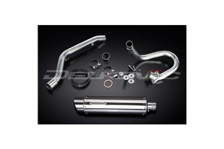 SUZUKI DRZ400S DRZ400SM FULL EXHAUST SYSTEM 350MM STAINLESS ROUND BSAU SILENCER