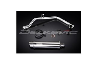 SISTEMA DI SCARICO COMPLETO HONDA CB125F 2015-2018 SILENZIATORE BSAU TONDO INOX DA 350 MM