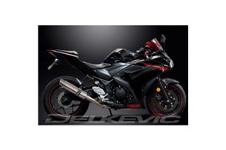 YZFR3 YZF-R3 2015-2024 / SL10 SILENZIATORE TONDO 350MM (14 POLLICI) SISTEMA COMPLETO 2-1 ACCIAIO INOX 304