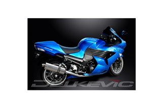 KAWASAKI ZZR1400 NINJA 2008-2011 KIT SCARICO SILENZIATORE BSAU IN ACCIAIO OVALE DA 350 MM