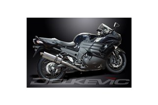 KAWASAKI ZZR1400 ZX14 2012-2023 KIT SCARICO SILENZIATORE BSAU IN ACCIAIO OVALE DA 350 MM