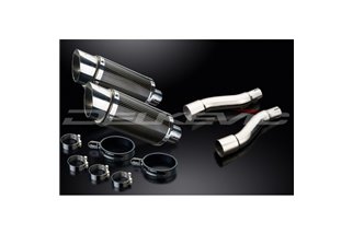 KAWASAKI GPZ500S 1987-2007 200MM ROUND CARBON SILENCER EXHAUST KIT