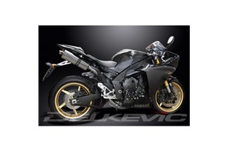 YAMAHA YZF-R1 YZFR1 09-14 DECAT 350MM OVALE INOX BSAU KIT SCARICO SILENZIATORE