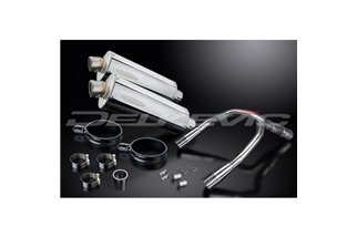 KIT SCARICO SILENZIATORE BSAU OVALE IN ACCIAIO INOX 350MM HI LEV HONDA CB900F HORNET 01-09