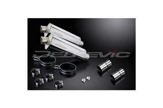 KIT SCARICO SILENZIATORE BSAU IN ACCIAIO OVALE KAWASAKI EN500C 1996-2009 350MM