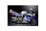 SUZUKI GSXR1100 KLMN 1989-93 KIT SCARICO SILENZIATORE BSAU IN ACCIAIO OVALE DA 350 MM