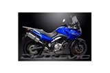 SUZUKI DL650 V-STROM 2004-2011 KIT SCARICO SILENZIATORE BSAU IN ACCIAIO OVALE DA 350 MM