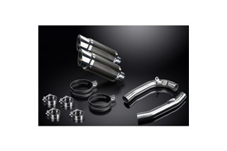 KIT SCARICO SILENZIATORE TONDO IN CARBONIO HONDA VTR1000 FIRESTORM 1997-03 200MM